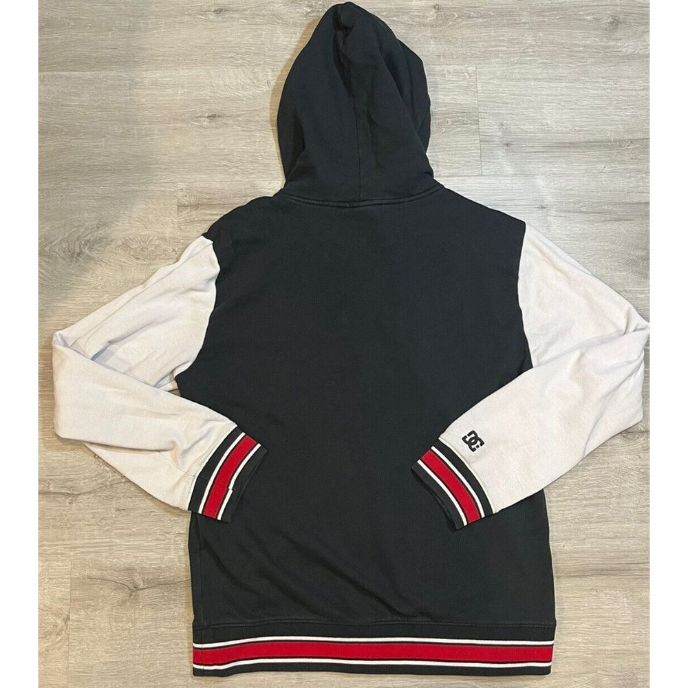DC Shoe Co. Hooded Zip Up Black & Red Varsity Jacket Skateboard Coat‎ Sz Medium - Picture 8 of 8